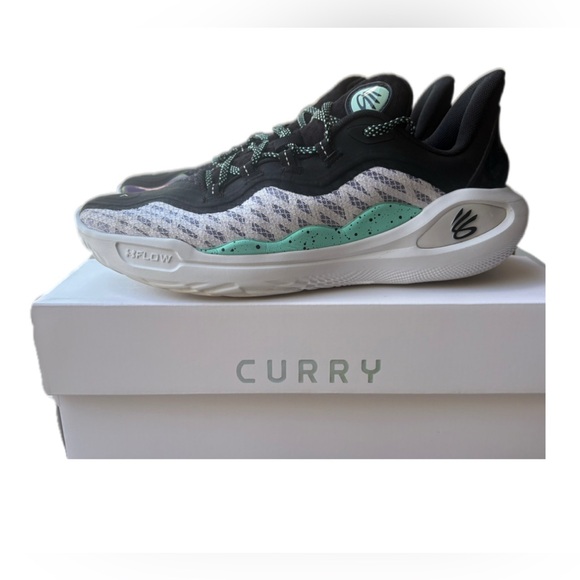 Under Armour Curry 11 Basketball Shoes Black Teal M10 W11.5 EUC